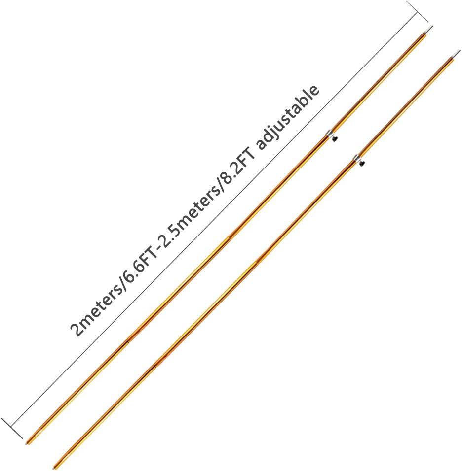 Odoland Adjustable Telescoping Aluminum Tarp and Tent Poles Set of 2 - Collapsible Lightweight for Camping, Backpacking, Hammocks, Sun Shade Shelters, and Awnings