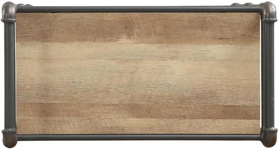 63" Itzel 5 Shelves Bookcase Antique Oak/Sandy Gray - Acme Furniture