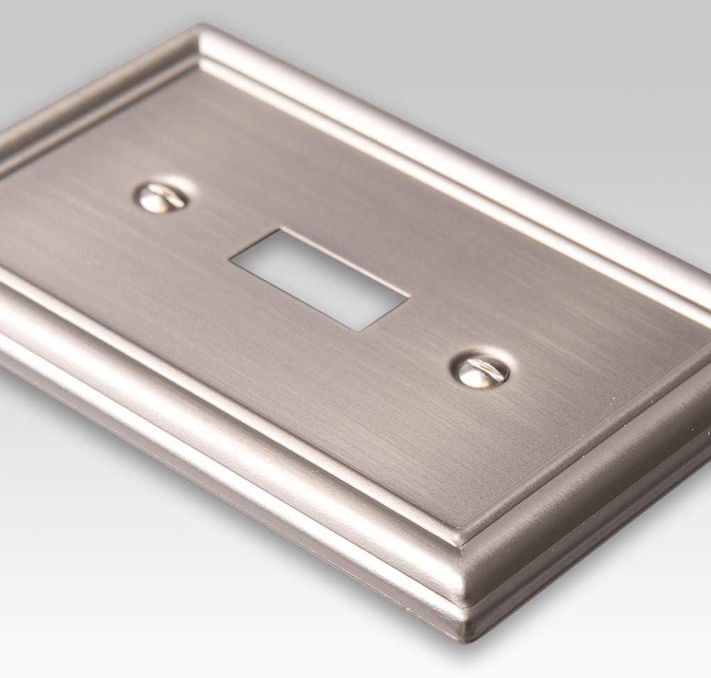 Amerelle Chelsea Brushed Nickel 1-Gang Stamped Steel Wall Plate