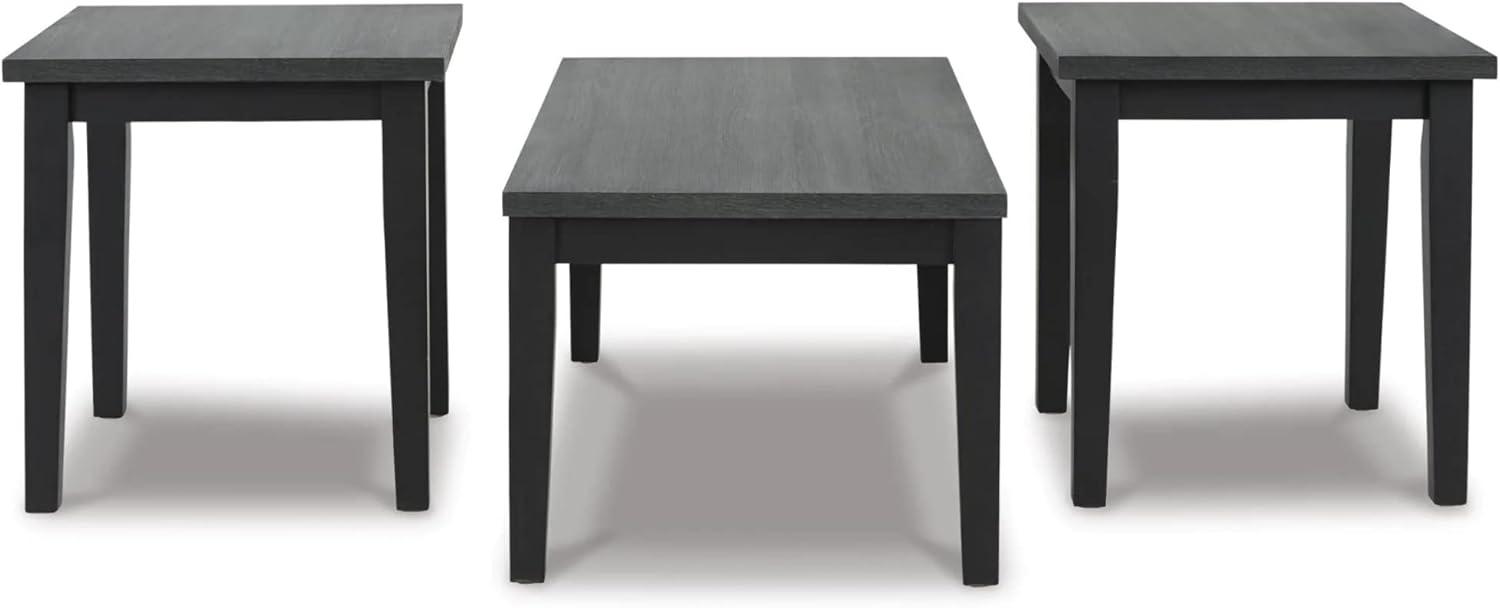 Contemporary Garvine Charcoal Gray Rectangular Coffee Table Set