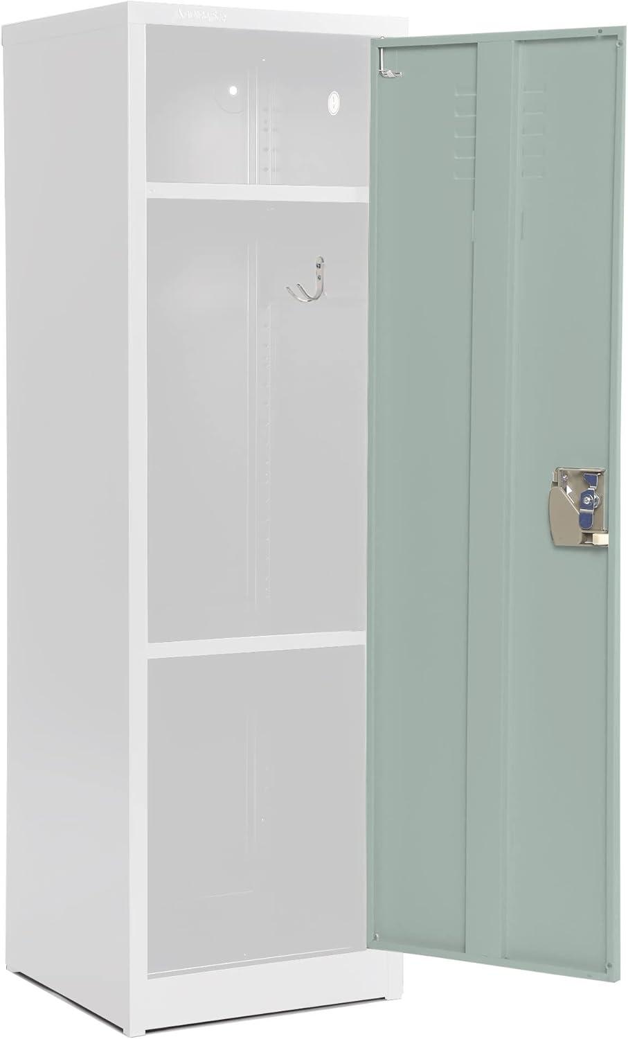 Misty Green Steel Office Locker with Adjustable Shelving