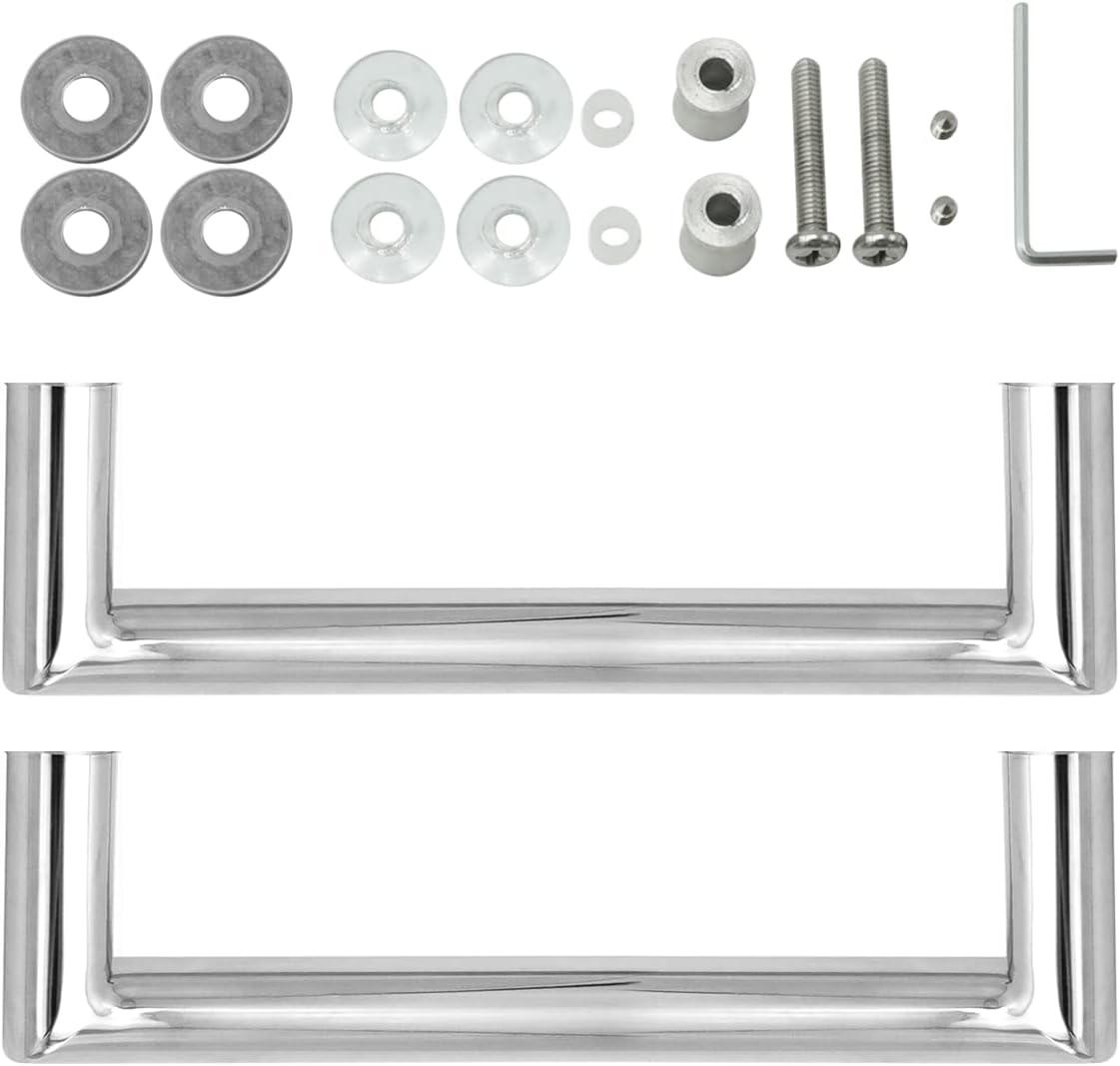 CKB 8" Shower Door Handle, Stainless Steel Shower Door Pull Compatible with 1/3" to 1/2" Glass Thickness, Back to Back Glass Door Handle with Polished Steel