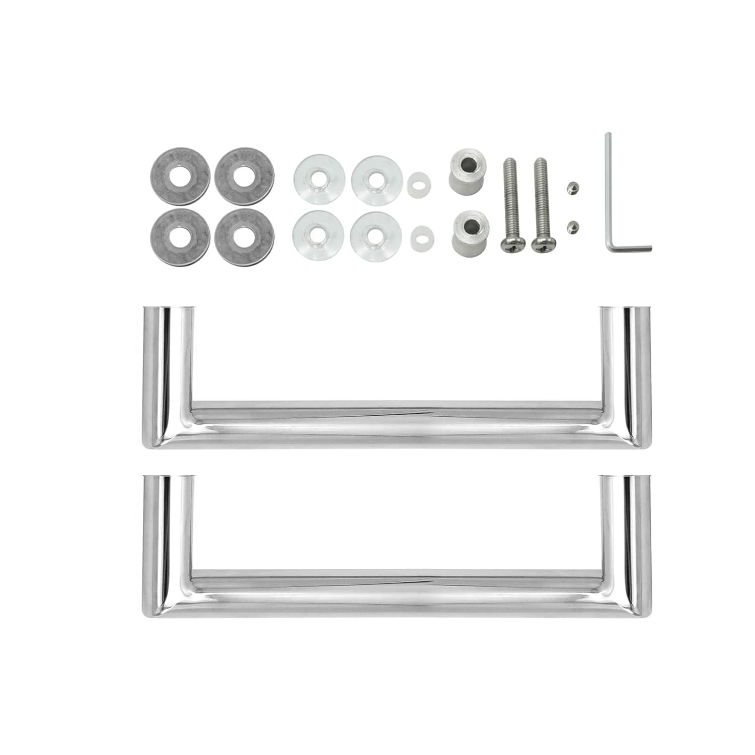 CKB 8" Shower Door Handle, Stainless Steel Shower Door Pull Compatible with 1/3" to 1/2" Glass Thickness, Back to Back Glass Door Handle with Polished Steel