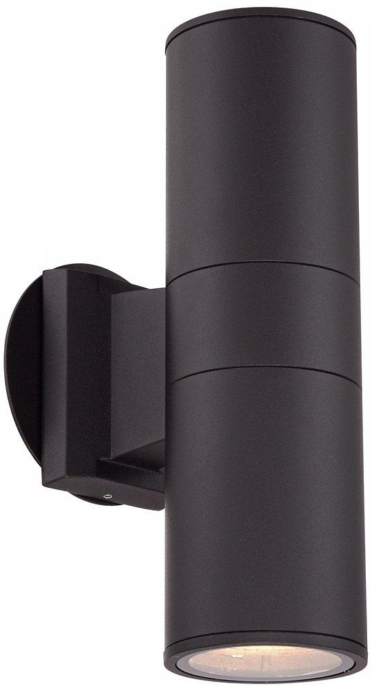 Possini Euro Design Ellis Modern Outdoor Wall Light Fixture Black Cylinder Up Down 11 3/4" for Post Exterior Light Barn Deck Post Light House Porch