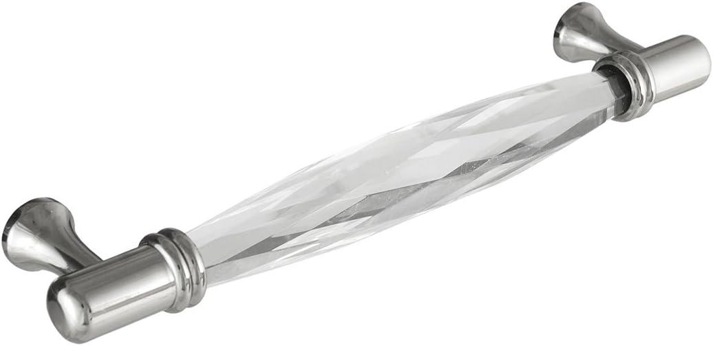 CKP #G-300 Brilliance Collection 3-3/4 in. (96mm) Crystal Pull, Clear with Polished Nickel Base