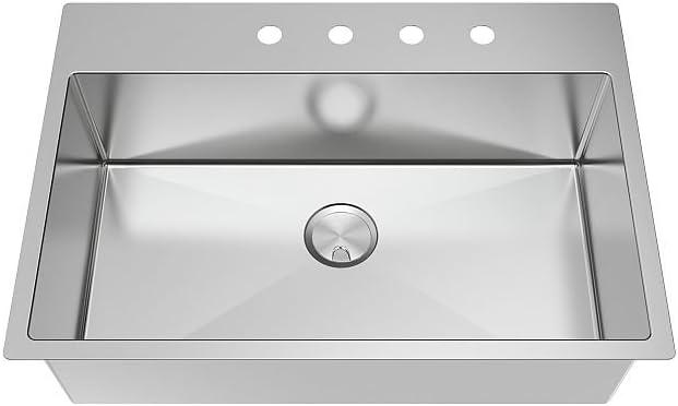 32-Inch Brushed Stainless Steel Dual Mount Kitchen Sink