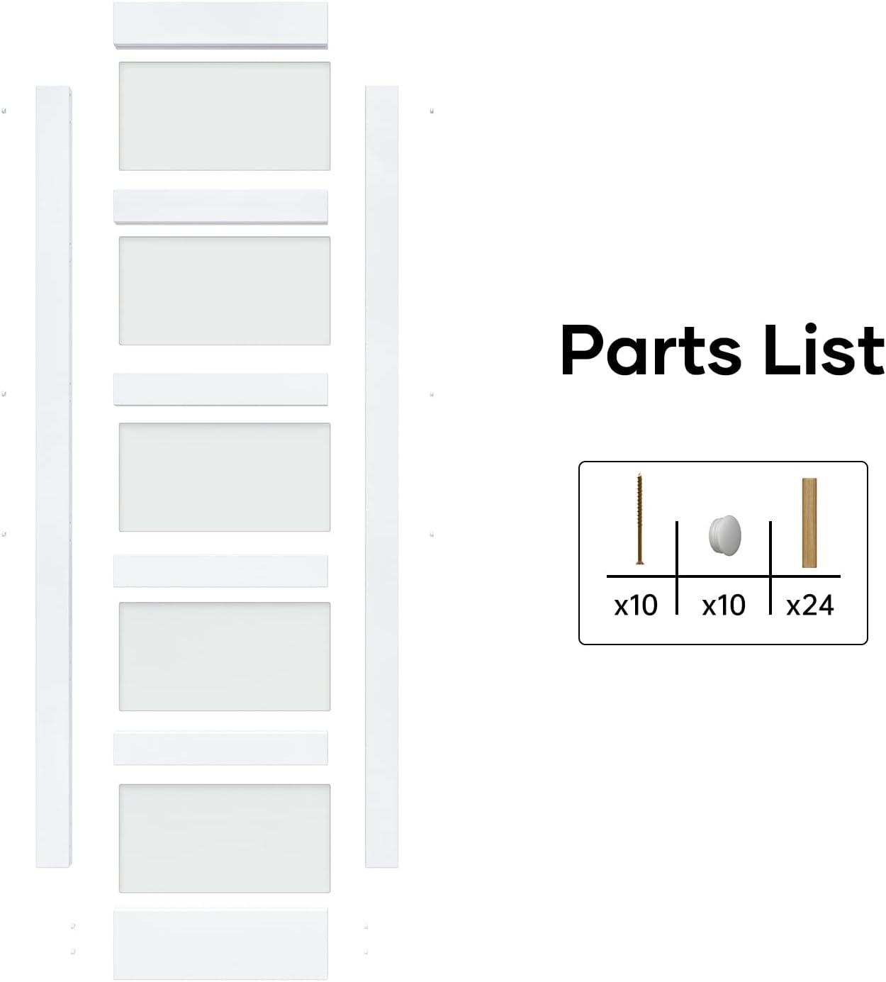 30'' x 84'' White Frosted Glass Barn Door Slab