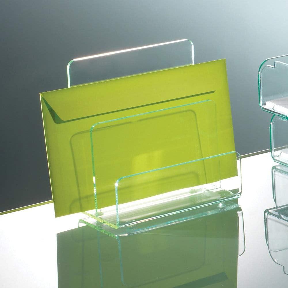 Clear Acrylic Mini Paper Sorter with Green Edges