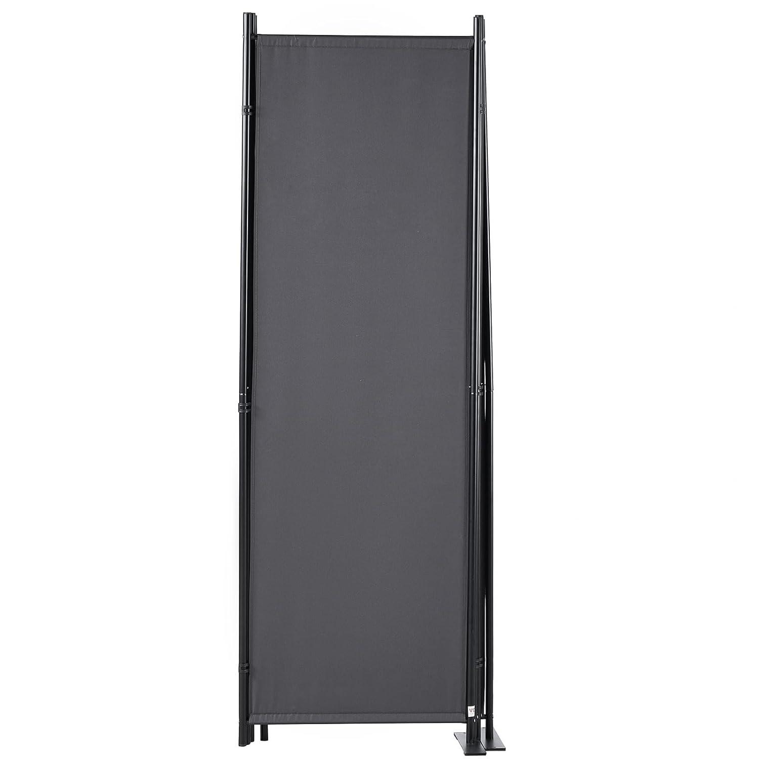 VEVOR Room Divider, 5.6 ft Room Dividers and Folding Privacy Screens (4-Panel), Fabric Partition Room Dividers for Office, Bedroom, Dining Room, Study, Freestanding, Dark Grey