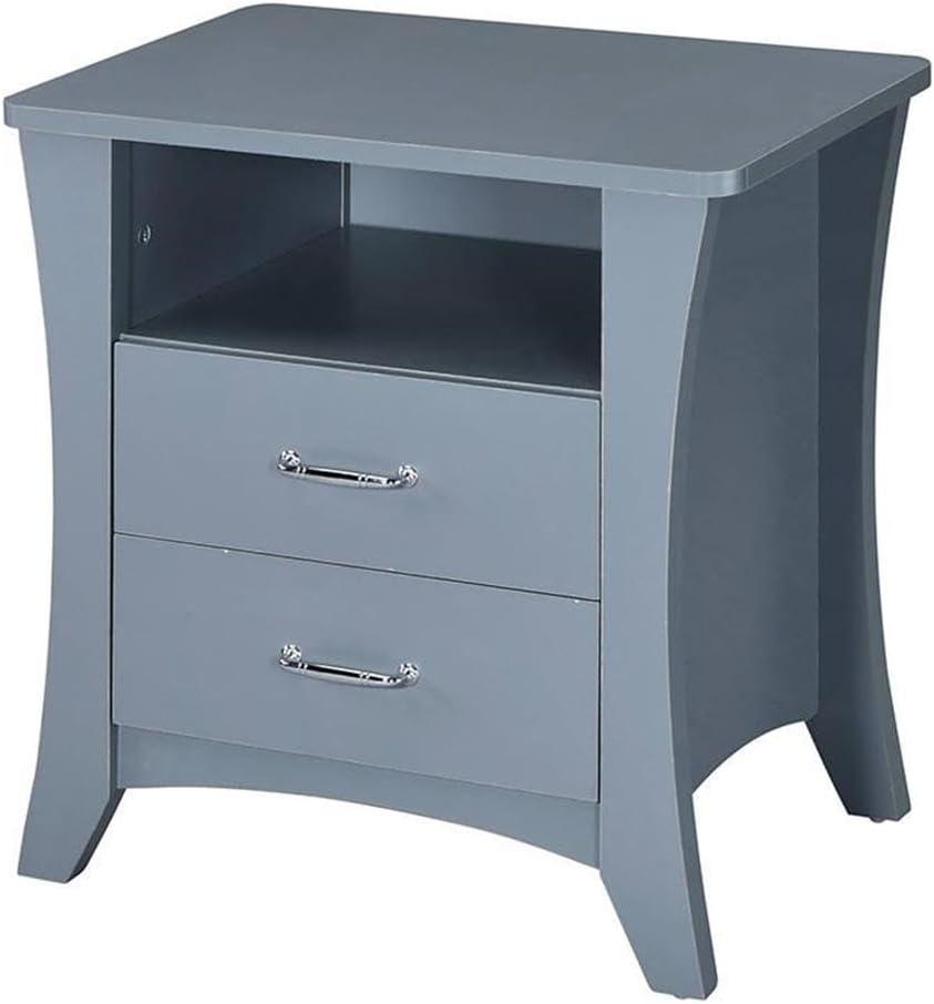 24" Colt Accent Table Gray Finish - Acme Furniture: Wood Frame, Rectangle Shape, Lower Shelf Storage