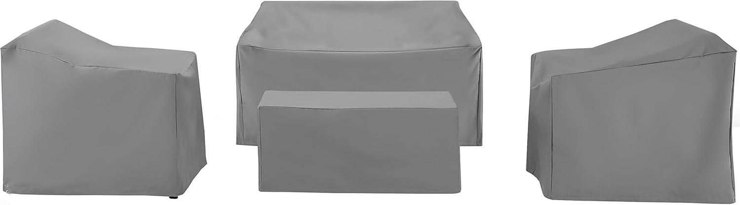 Crosley 4pc Furniture Cover Set, Loveseat, Two Chairs and Coffee Table, Gray: Heavy Gauge Vinyl, Waterproof