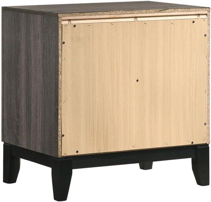 Watson 2-drawer Nightstand Grey Oak and Black