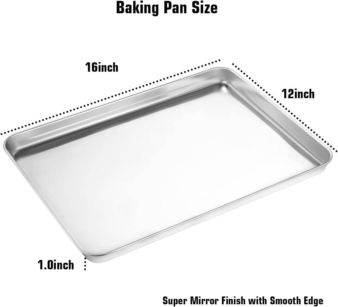 Stainless Steel Baking Sheet and Cooling Rack Set, 16 x 12 Inch