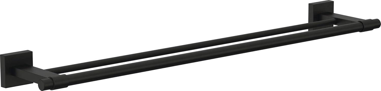 Maxted 24 Inch Matte Black Double Towel Bar