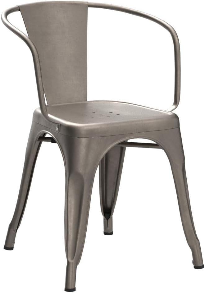 YRLLENSDAN Dining Chairs Set of 4 Metal Chair Indoor Outdoor Chairs Patio Chairs Kitchen Dining Chairs 18 Inch Seat Height Tolix Side Metal Stackable Bar Chairs 330LBS Weight Capacity,Bronze