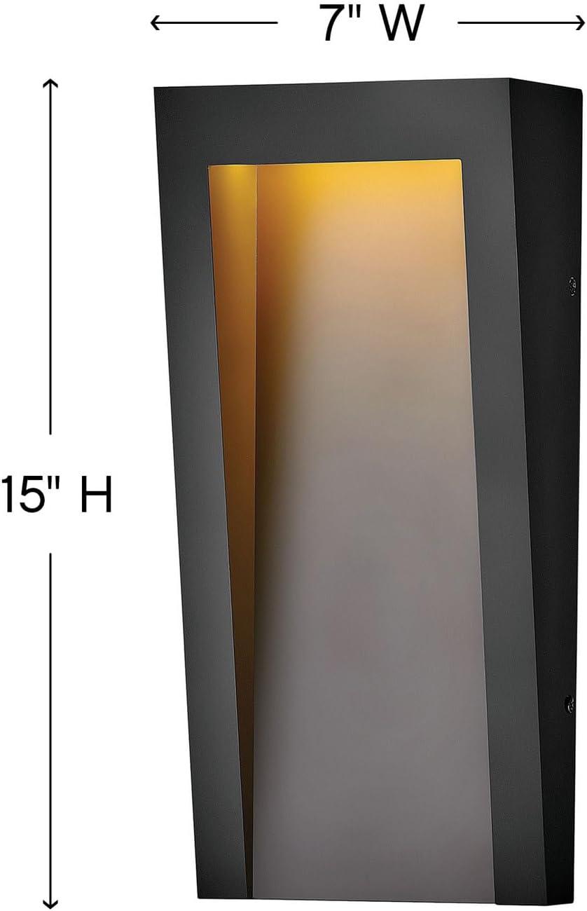 Textured Black LED Outdoor Wall Lantern with Etched Lens