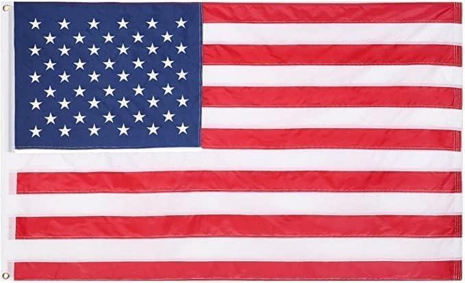 American Flag 3x5 Waterproof Outdoor, Heavy Duty Fade Resistant Bright Color - Long Lasting Polyester Cotton Blend with Brass Grommets