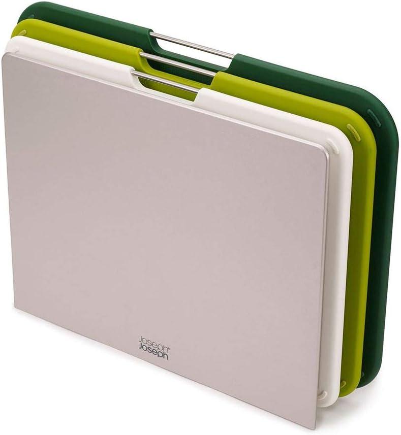 Joseph Joseph Color-Coded Plastic Cutting Board Set with Stand