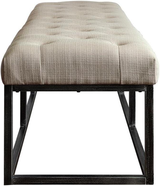 Danes Claire Tufted Bench with Iron Legs, Modern 72.5" Bench for Bedroom or Living Room