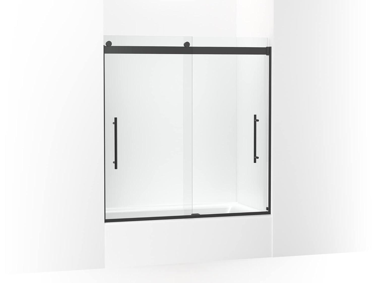 Levity Plus Less Sliding Bath Door, 61-9/16 In. H X 56-5/8 - 59-5/8 In. W, With 5/16 In.-Thick Crystal Clear Glass