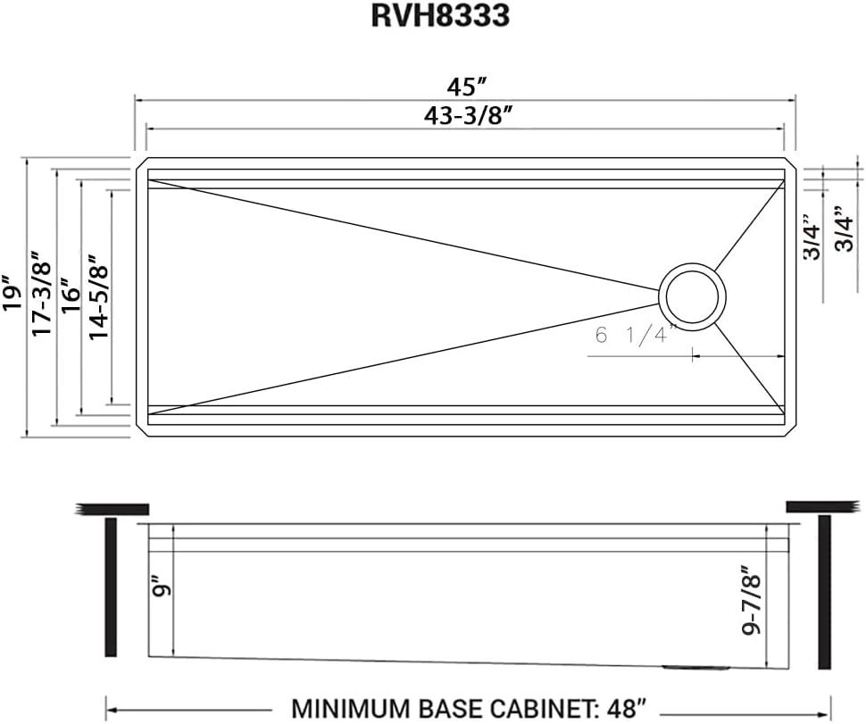 Ruvati RVH8333 Ruvati 45-inch Workstation Two-Tiered Ledge Kitchen Sink Undermount 16 Gauge Stainless Steel
