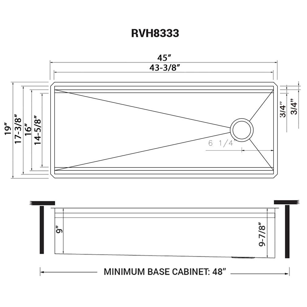Ruvati RVH8333 Ruvati 45-inch Workstation Two-Tiered Ledge Kitchen Sink Undermount 16 Gauge Stainless Steel