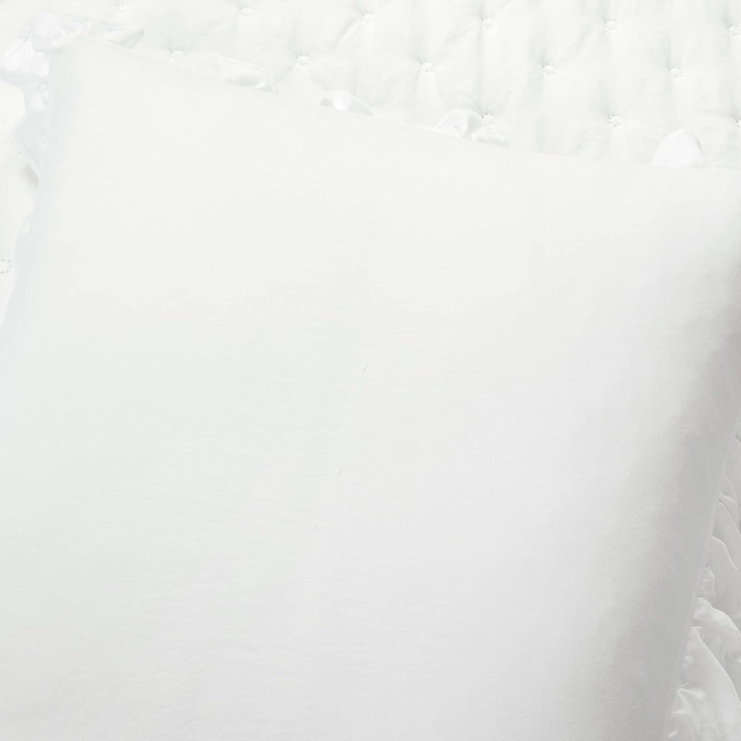 Reyna Ruffle Reversible Oversized Quilt White 3Pc Set King