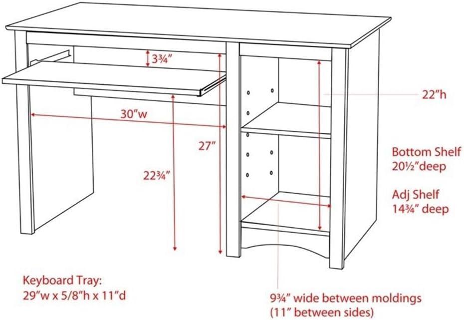 Computer Desk Black - Prepac: Office Workstation with Keyboard Tray & CPU Storage Shelf