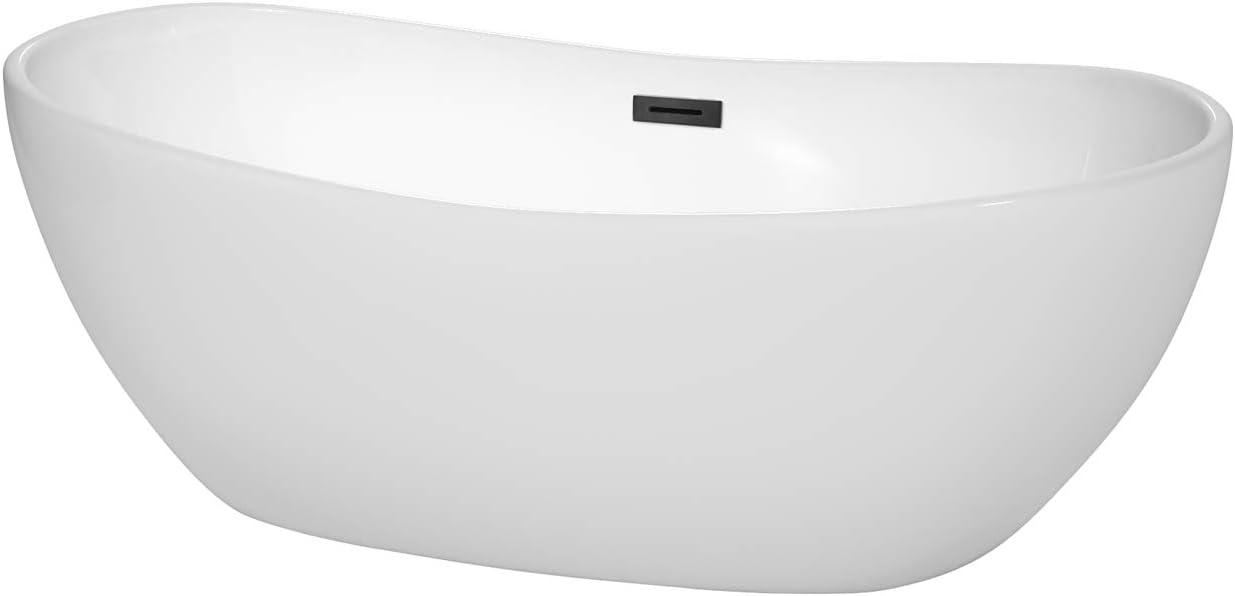 Wyndham Collection WCOBT101465MBTRIM Rebecca 65'' x 32'' Freestanding Soaking Acrylic Bathtub