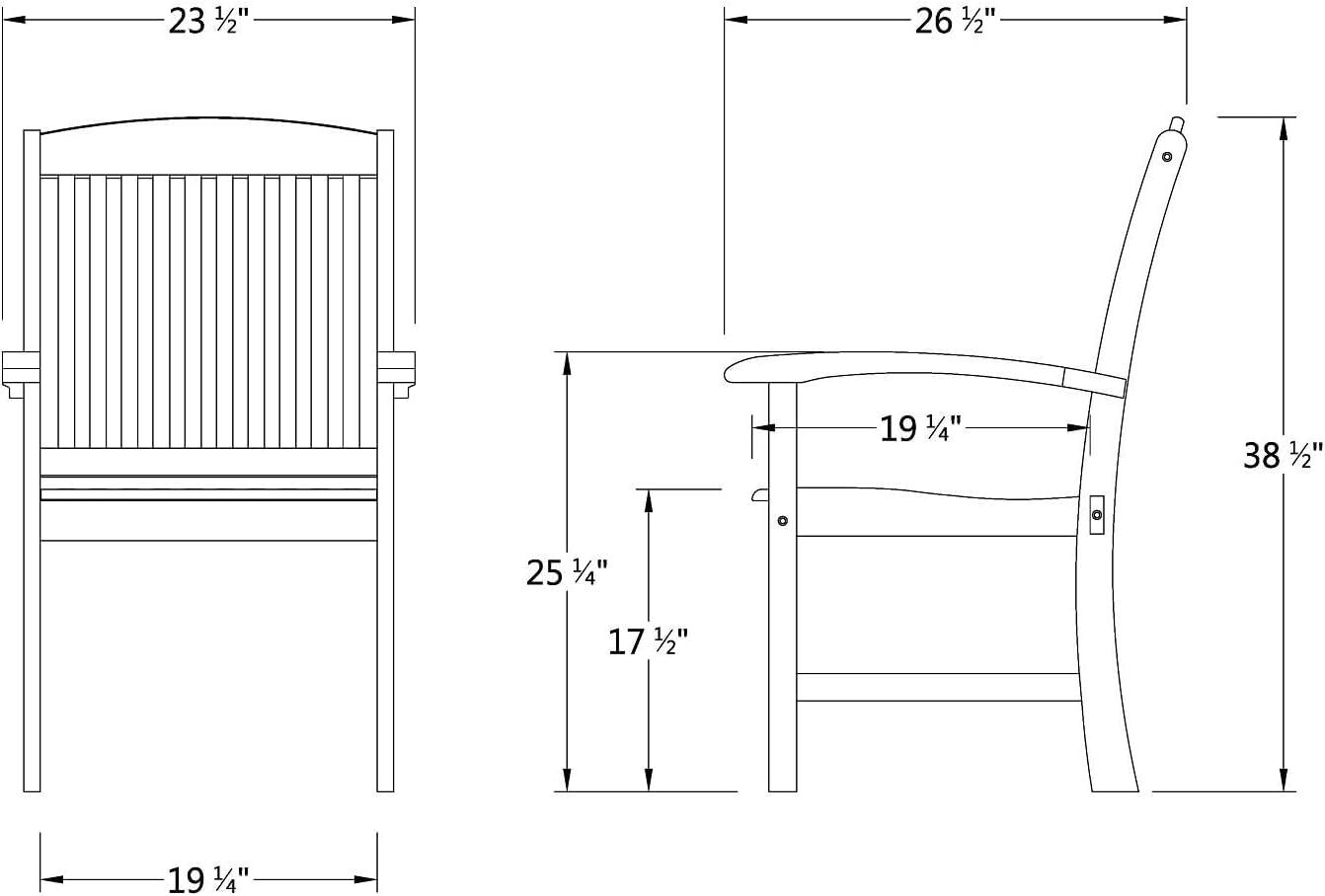 Cambridge Casual 6pc Caterina Teak Wood Outdoor Dining Set with Beige Cushion: Weather-Resistant, 2" Umbrella Hole, Galvanized Steel Hardware
