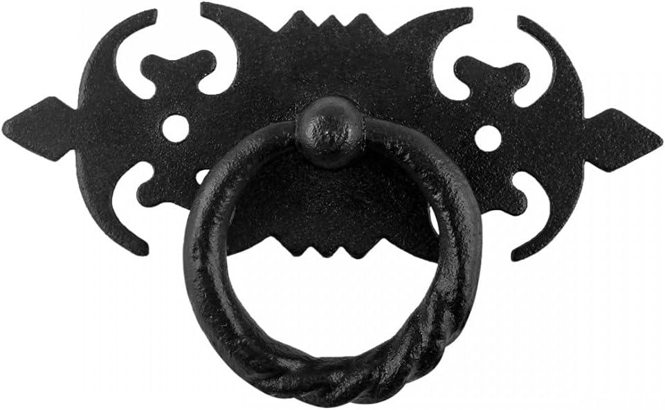 Renovators Supply Cabinet Handles 3.5" Wrought Iron Black Drawer Pulls Antique Kitchen Cabinet Handles w/Screws