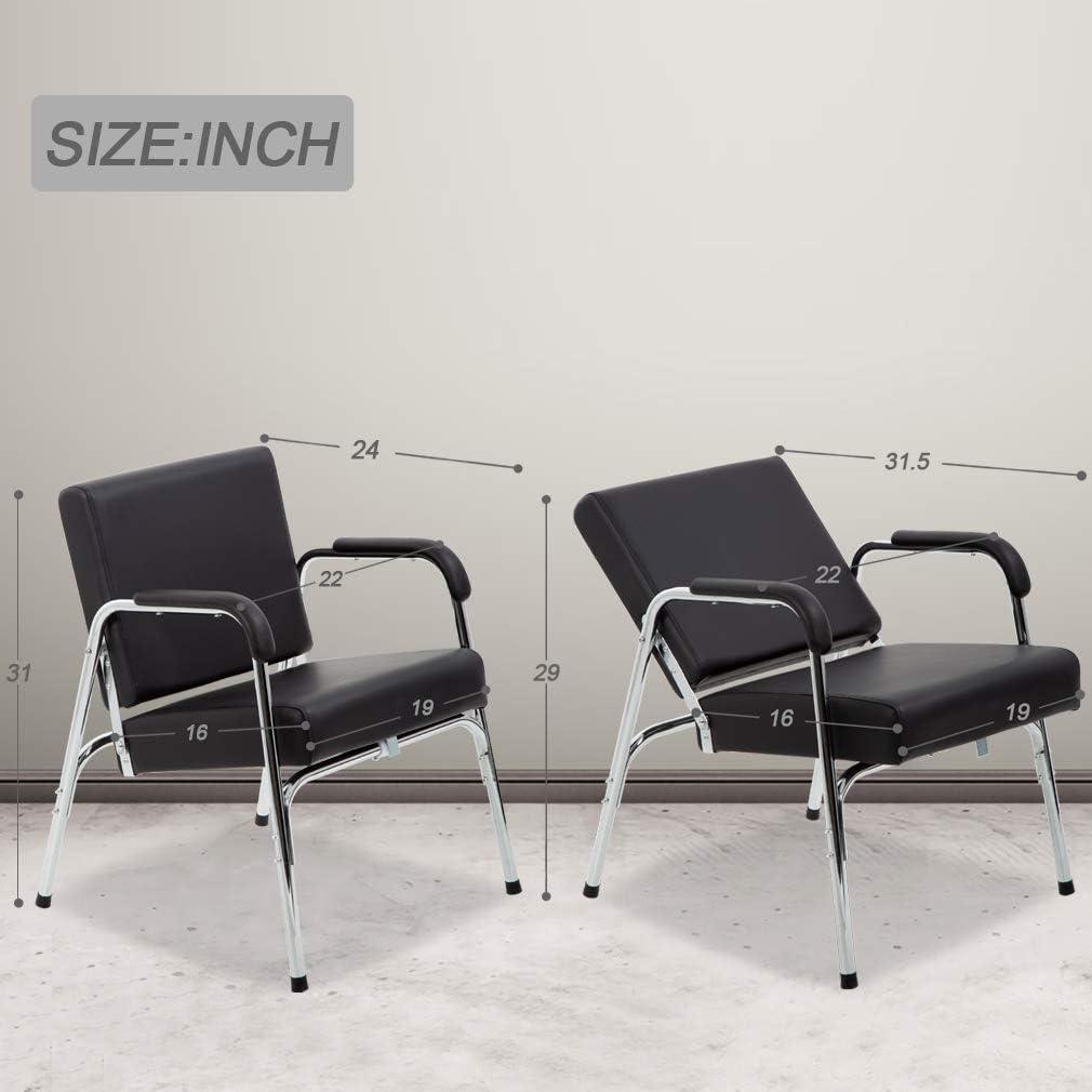FDW New Modern Fashion Auto Recline Black Shampoo Chair Barber Spa Beauty Salon(Black)