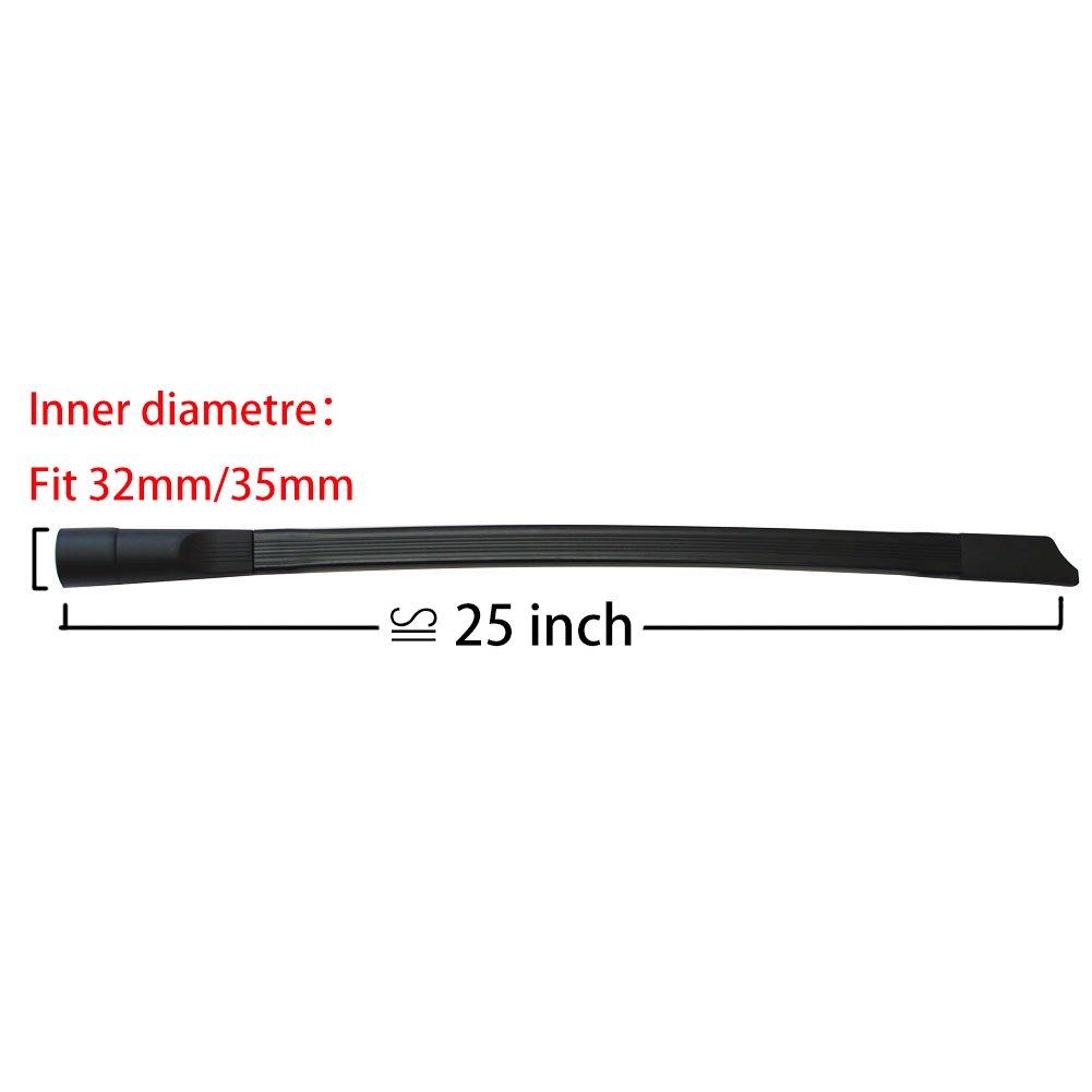 EZ SPARES 25-inch Flexible Vacuum Crevice Attachment Crevice Tool Crevice Brush Tool Kit for All 1-1/4" or 1-3/8"(32mm-35mm) Vacuum Hoses