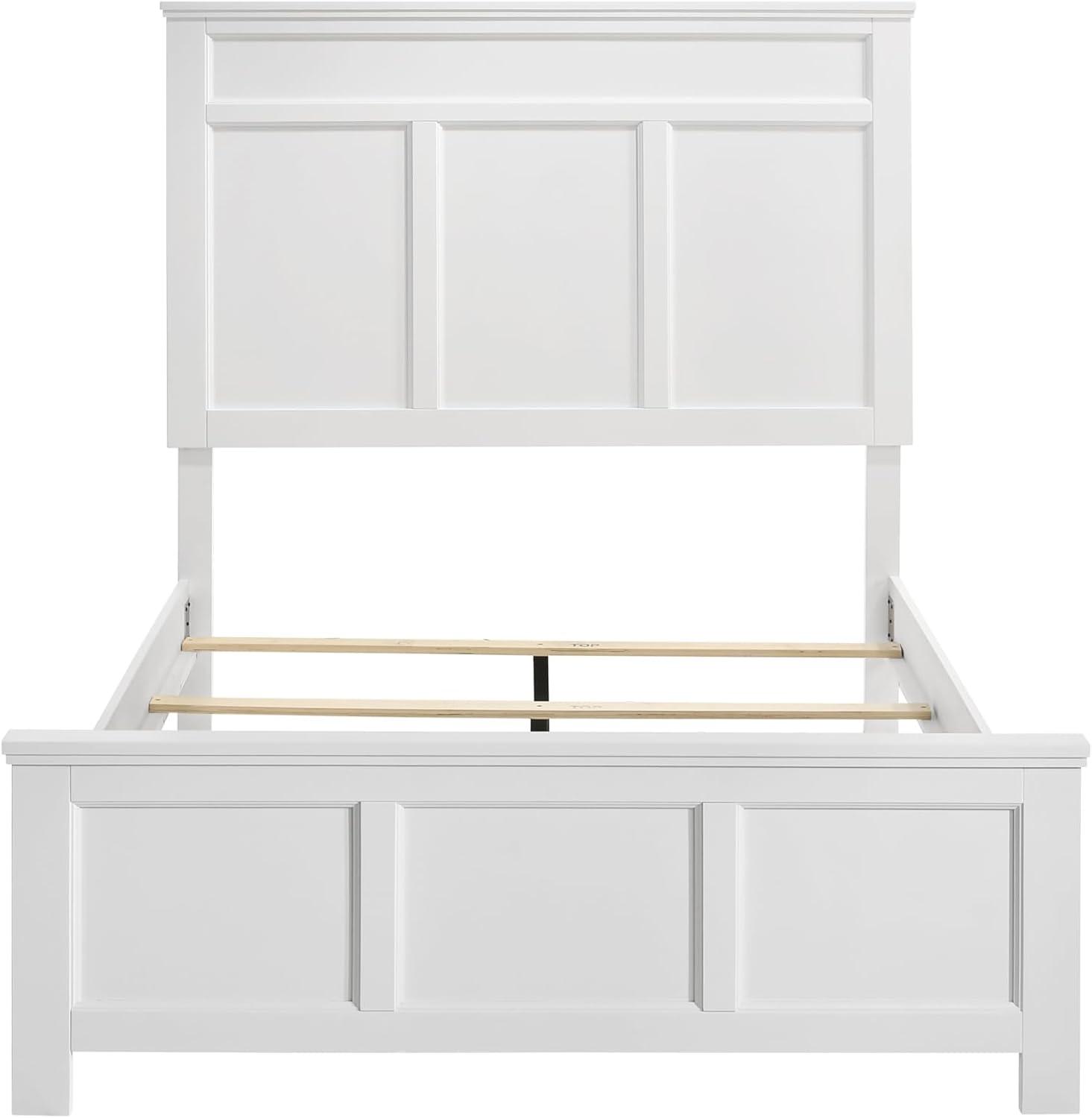 New Classic Furniture Andover Traditional Wood Twin Bed in White