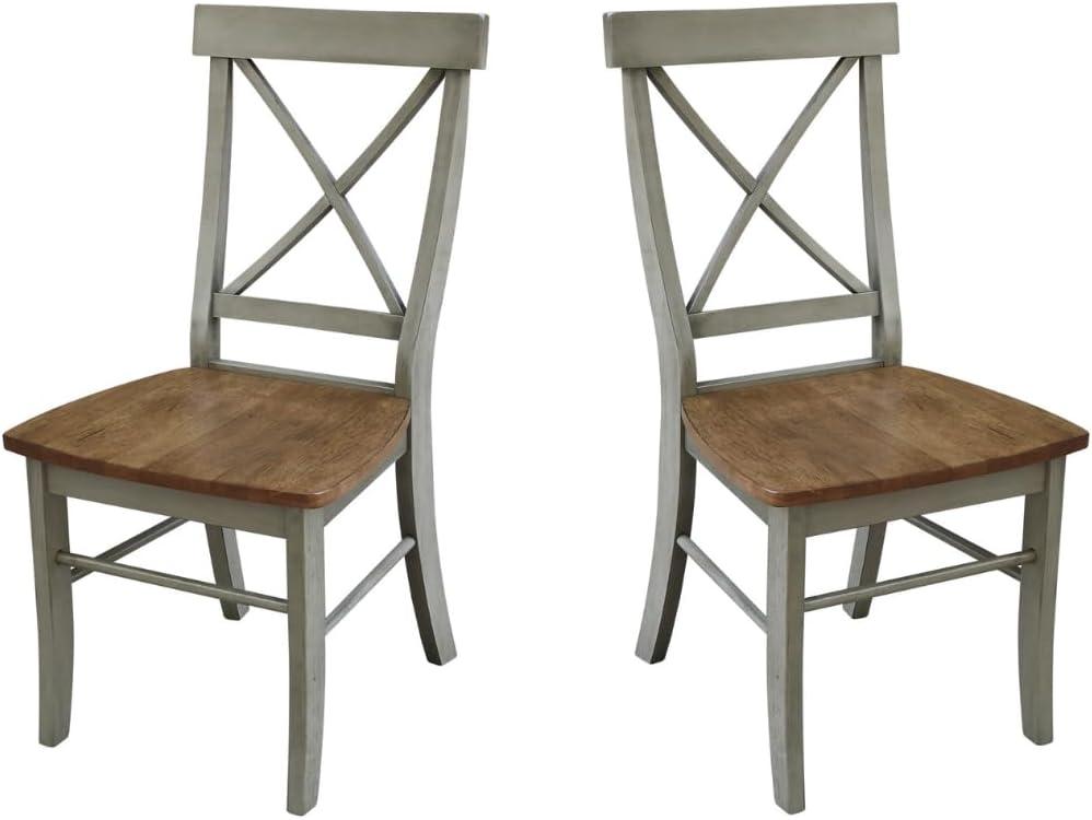 Elegant White Parawood High Cross Back Chair, Set of 2