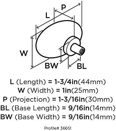 Glacio 1 3/4" Length Oval Knob