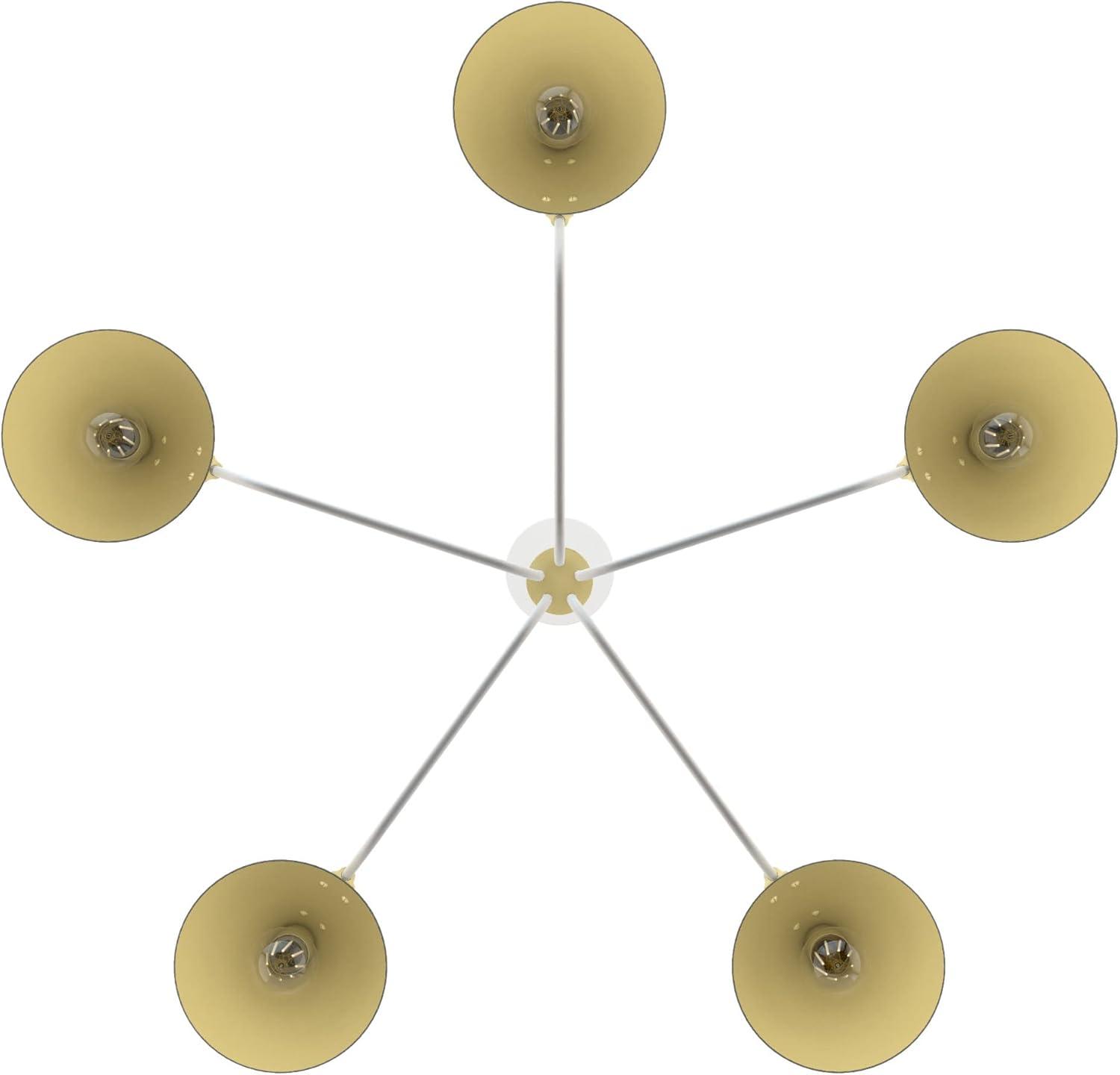 Grove Isle Geometric 5-Light Chandelier in Matte White