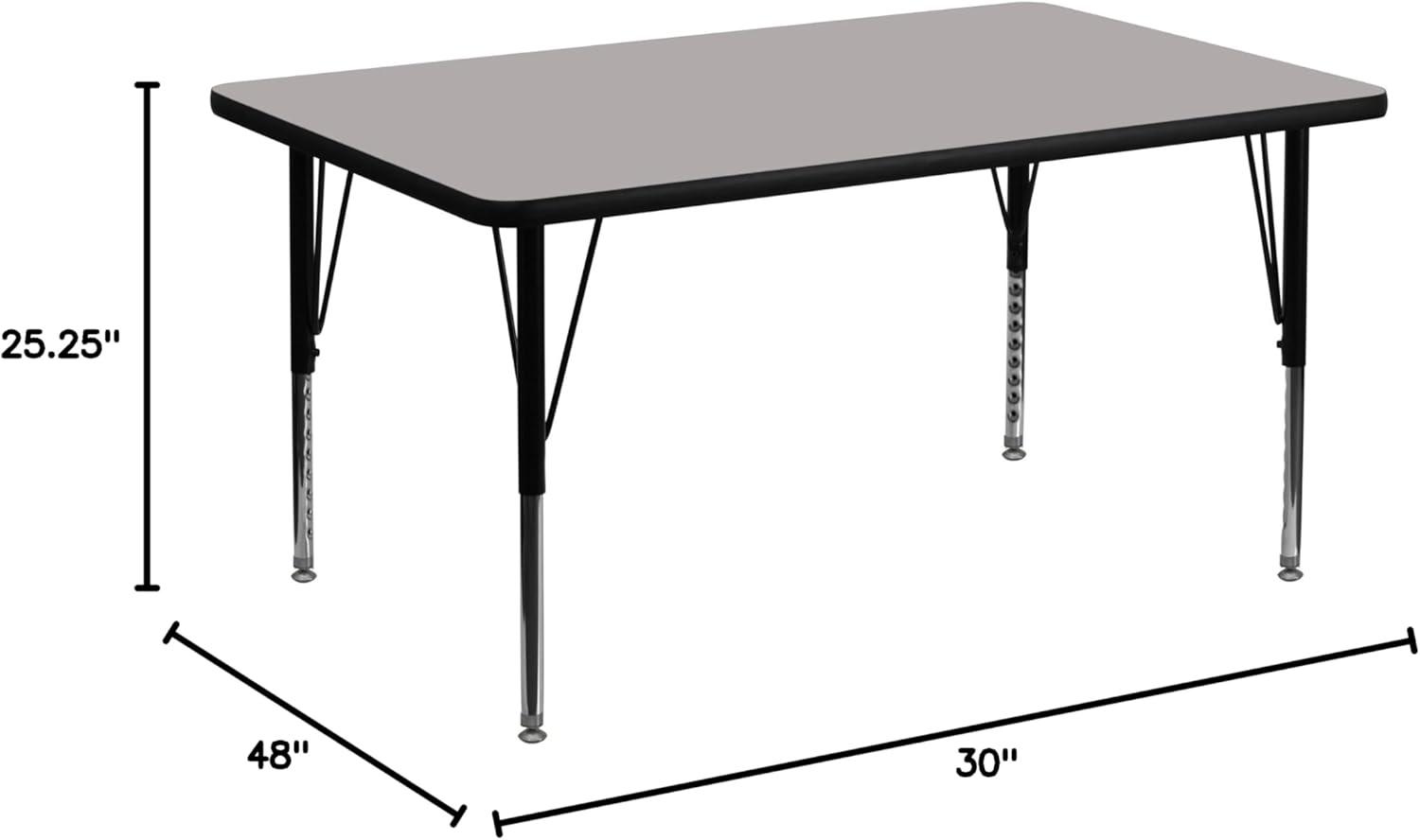 Goddard 24''W x 48''L Rectangular HP Laminate Activity Table - Adjustable Legs