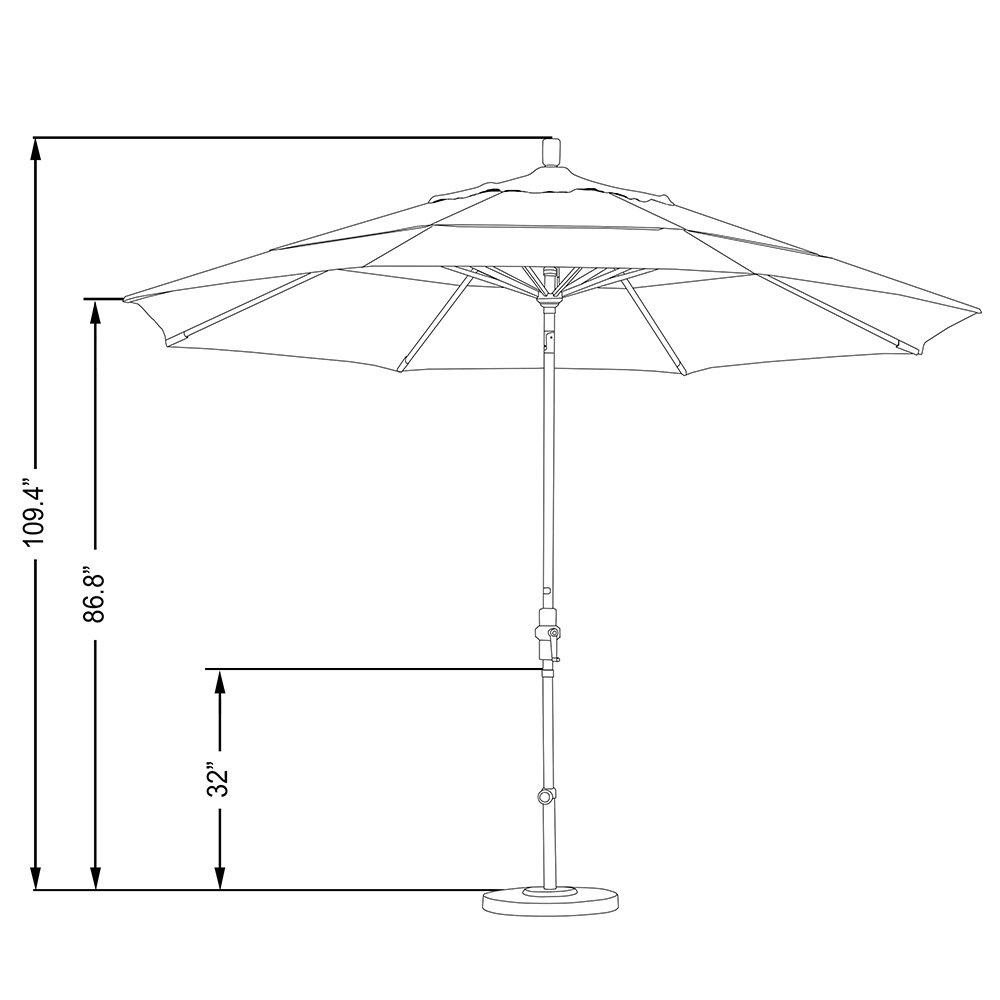 California Umbrella 11' Patio Umbrella in Granite