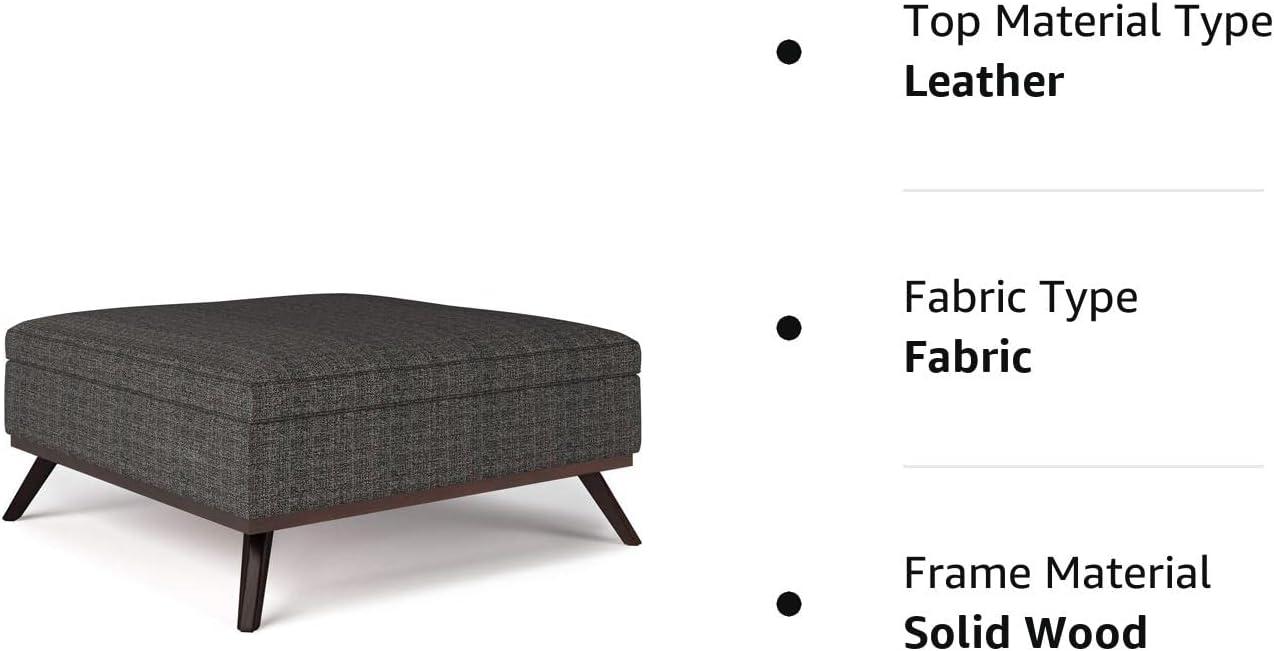 Owen Mid Century Ebony Square Storage Ottoman