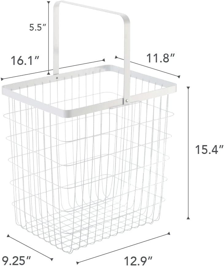 Yamazaki Home Laundry Basket, Storage Hamper, Large, Steel, Large, 8.75 gallons, 33 liters