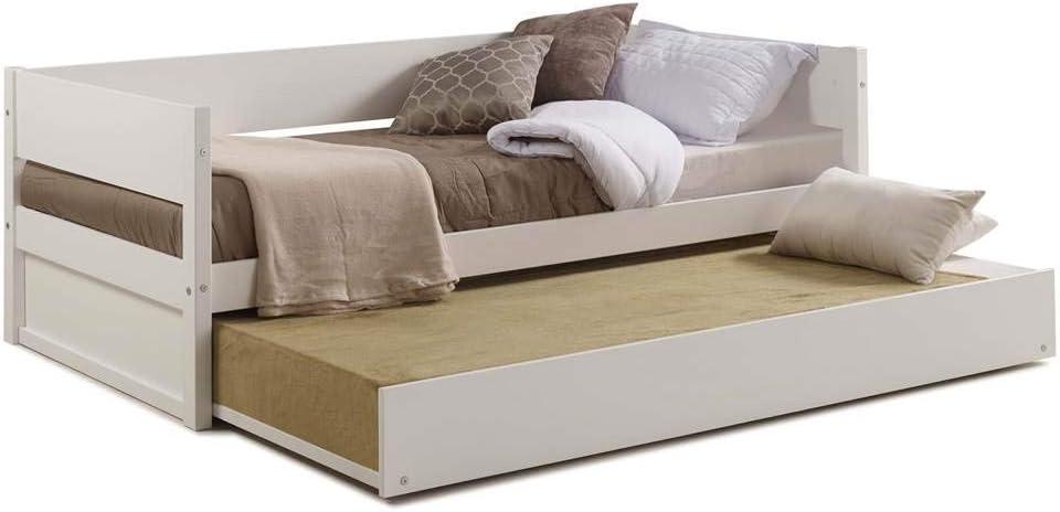 Camaflexi Tribeca Solid Wood Twin Daybed and Trundle Set in White