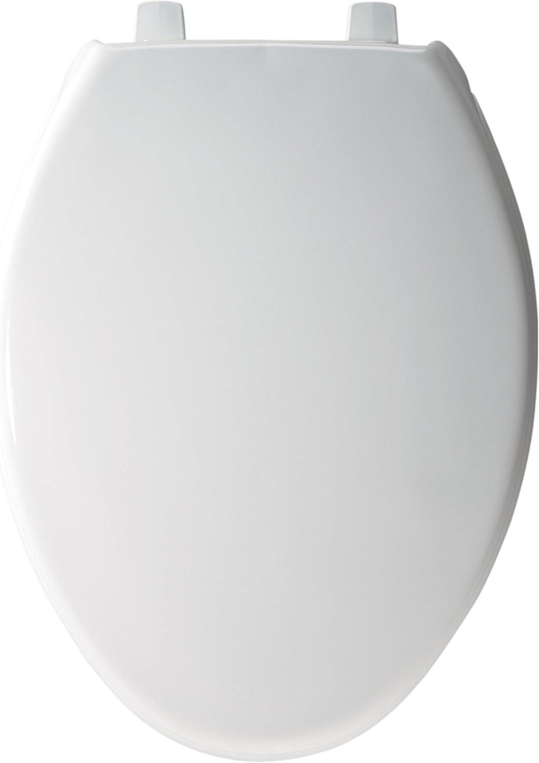 7800TDG Commercial Heavy Duty Closed Front Toilet Seat, Never Loosens, ELONGATED, Plastic, White