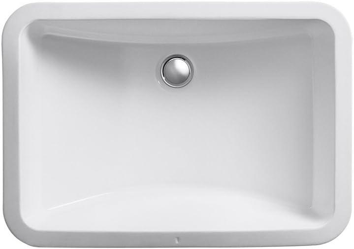 Ladena® Finish Vitreous China Rectangular Undermount Bathroom Sink with Overflow