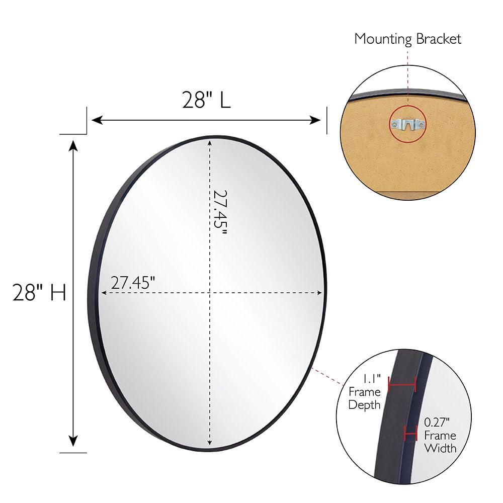 Design House Kenna 28" Round Wall Accent Mirror