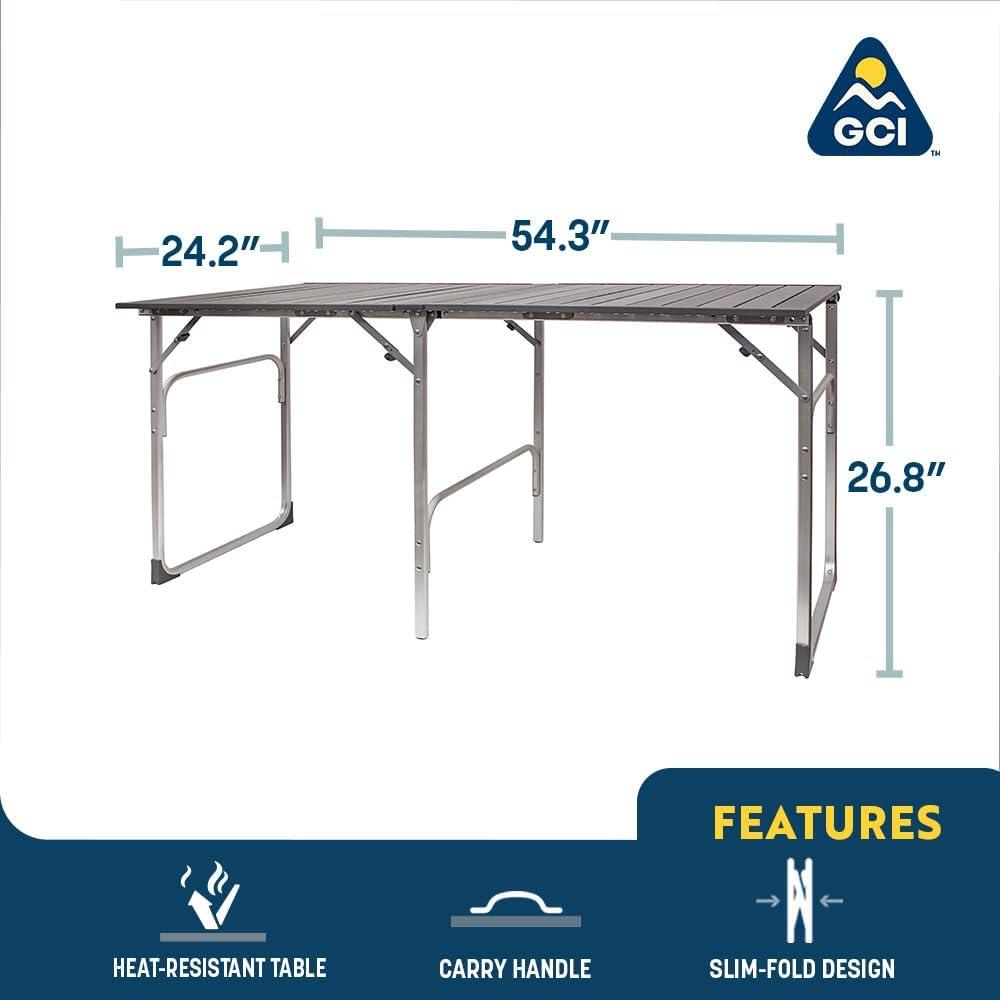 GCI Outdoor Silver Aluminum Foldable Camping Dining Table