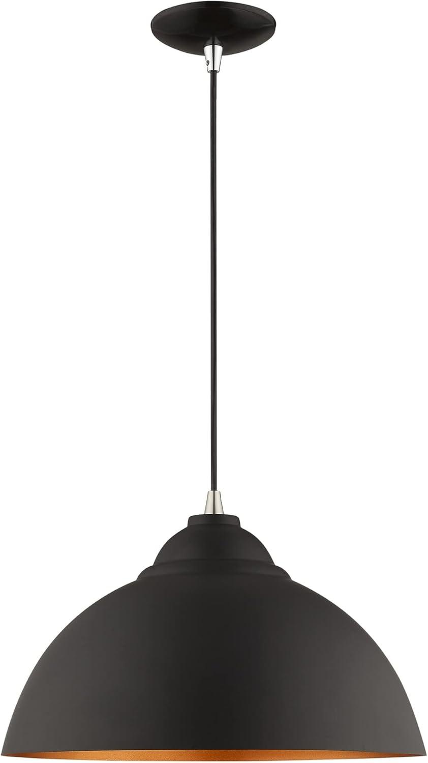 Livex Lighting Metal Shade 1 - Light Chandelier in  Black