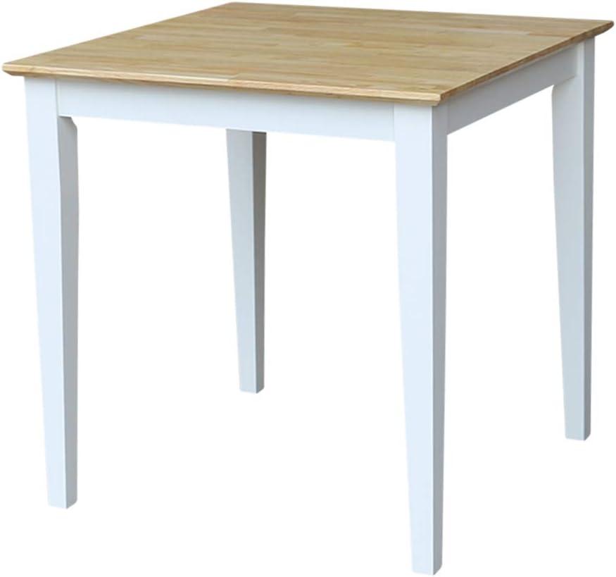 White and Natural Square Wood Dining Table