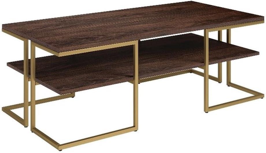 Henn&Hart 45" Gold Coffee Table