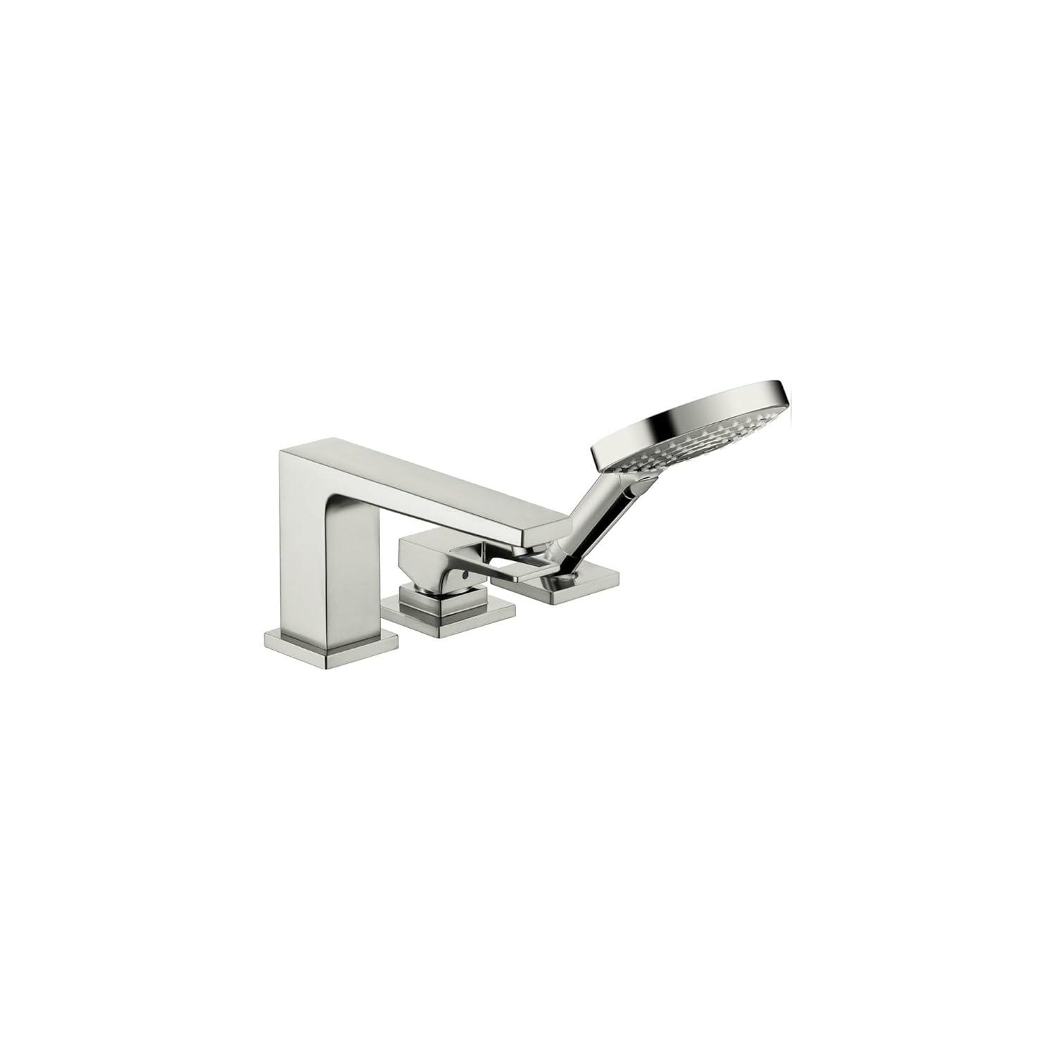 Metropol Single Handle Deck Mounted Roman Tub Faucet Trim with Diverter and Handshower